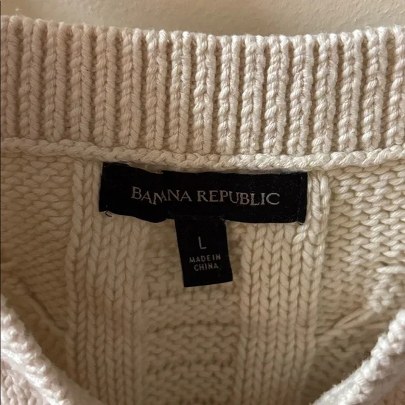 Banana Republic Cream Cable Knit Tank Top - Picture 3 of 3